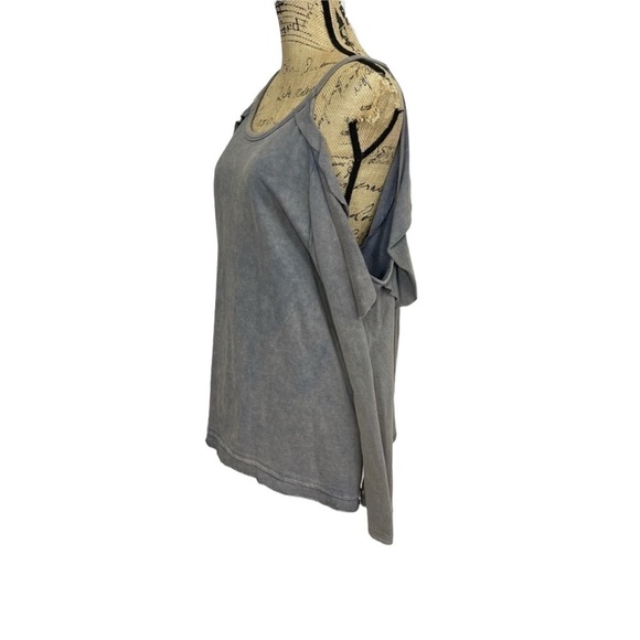 Umgee Women's Ruffled Open Shoulder Long Sleeve Tunic Top - Picture 6 of 13